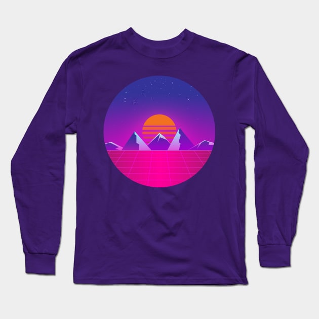 Synthwave 80's Long Sleeve T-Shirt by RARA_AVIS